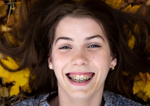 happy patient with braces