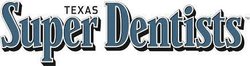 Texas Super Dentists logo text in blue and gray styling for dental practice branding.