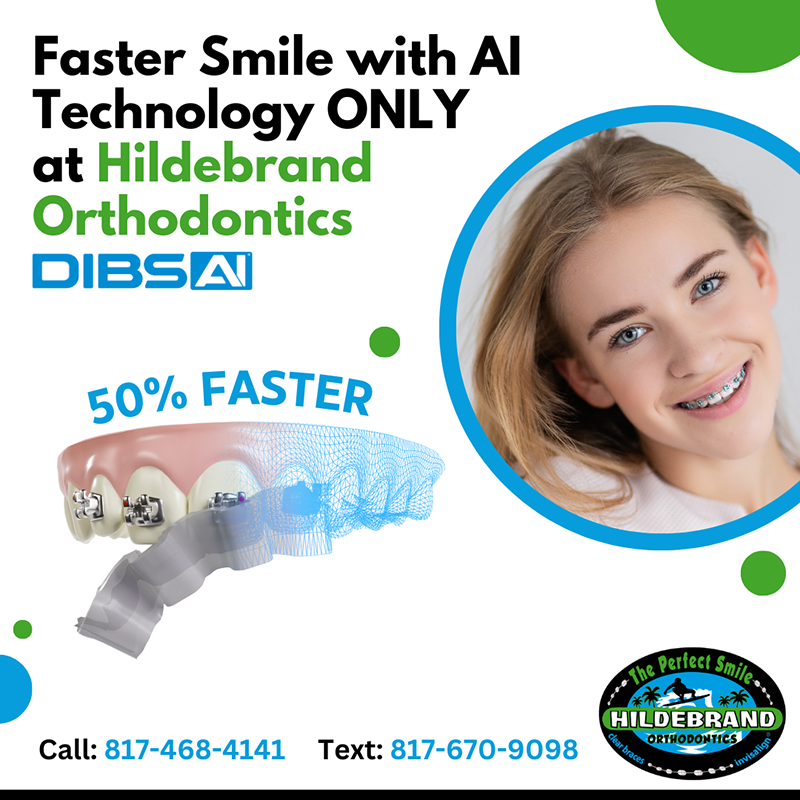 Young woman smiling showcasing AI orthodontic technology offering 50% faster treatment at Hildebrand Orthodontics.
